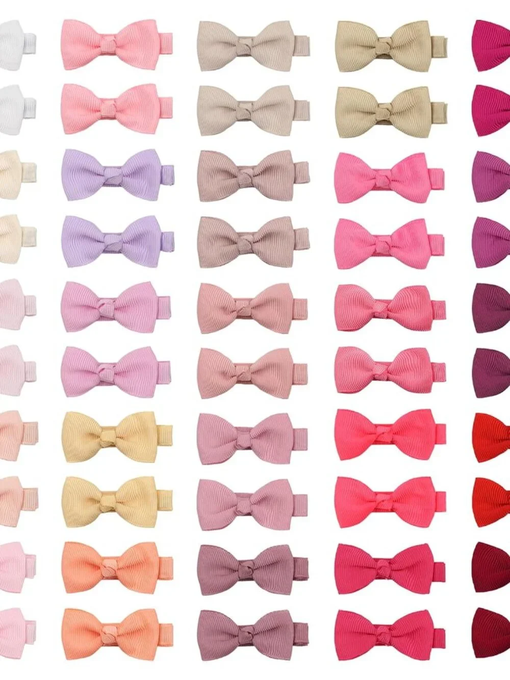 Baby Girls Fully Lined Hair Bows Hair Pins, 2' Hair Bows, 50 Pieces/25 Pairs - I